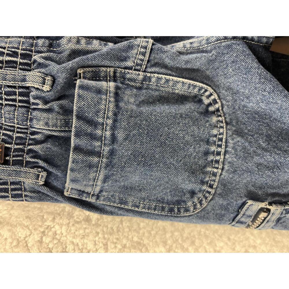 Vintage 90s Boys Zonz Denim Logo Cargo Pocket Skater Jean Shorts Size 6 - Picture 6 of 8